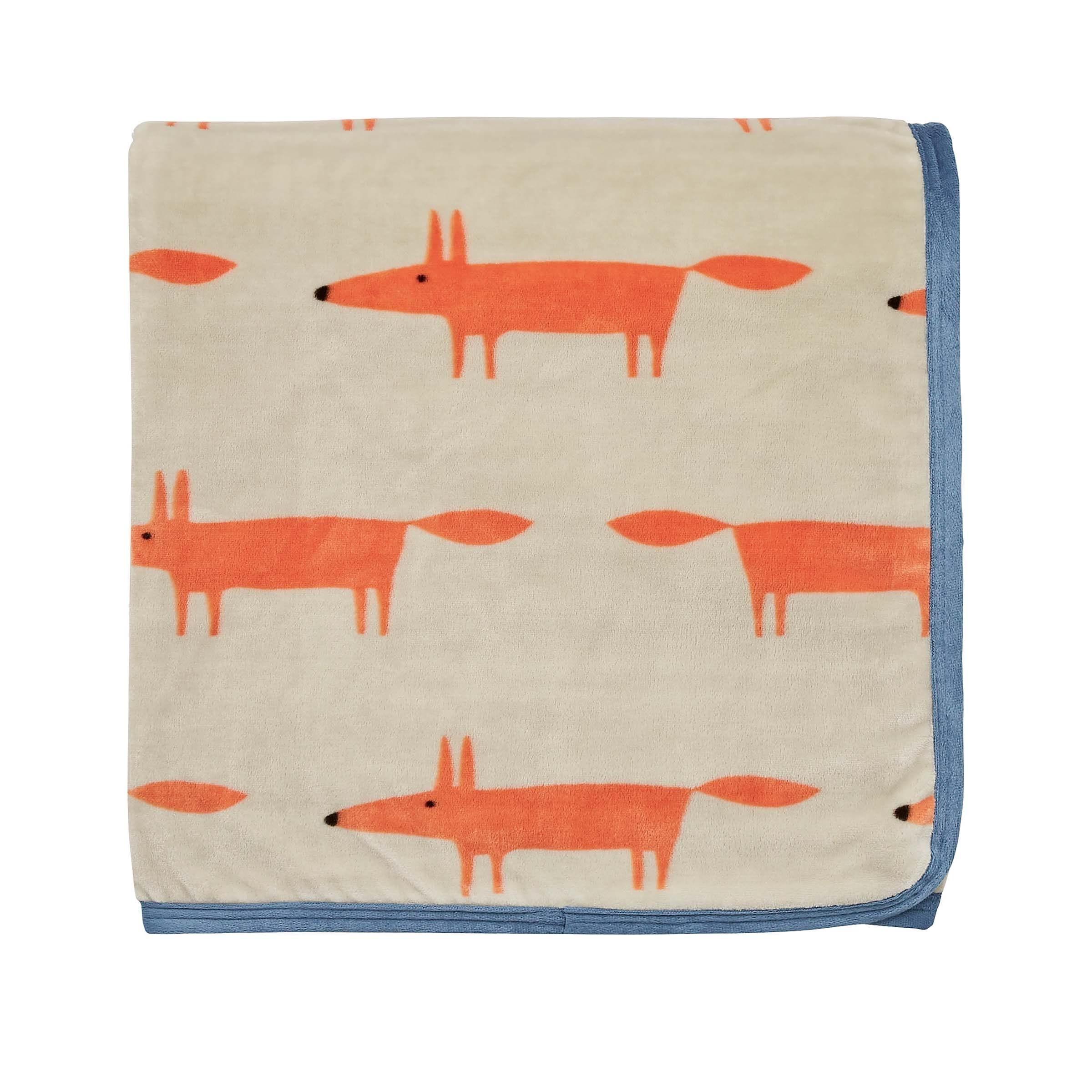 Mr Fox Fleece Throw By Scion In Orange